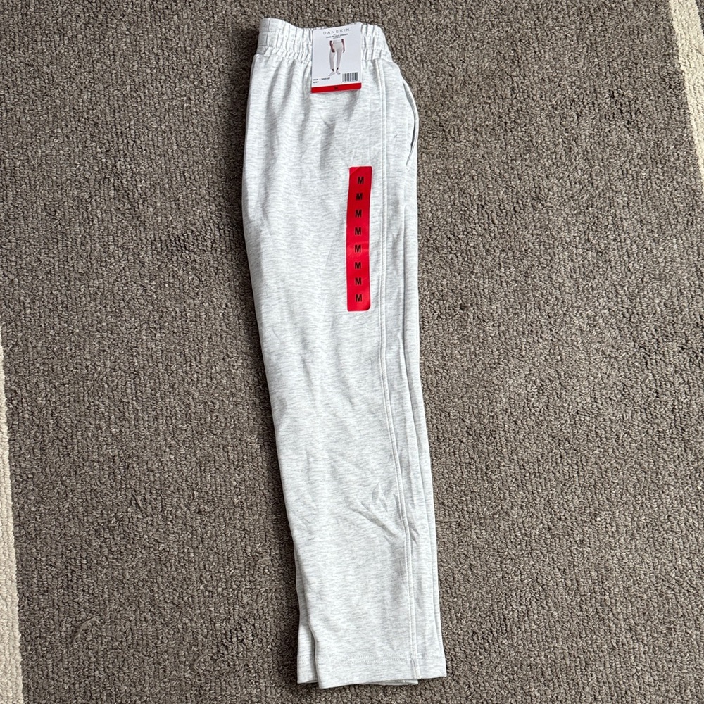 Danskin Light Gray Joggers with Red Stripe